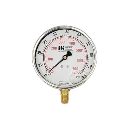 Weiss Instruments 4" dial , liquid filled, 1/4" bottom, 0-200PSI LF441-200-4L